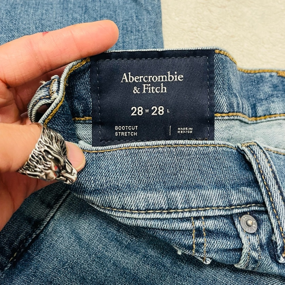 NWT Men’s Size 28 Abercrombie & Fitch Bootcut Stretch Jeans In Blue 28” X 28” - Picture 6 of 11